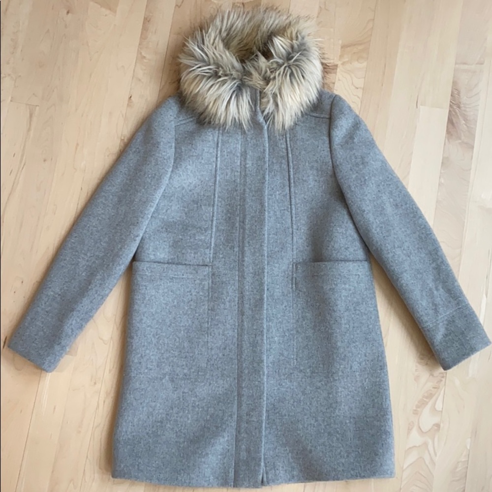 Crewcuts Swing Fur neck coat